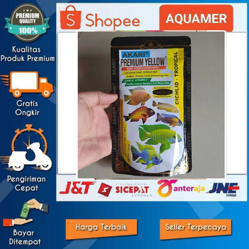 Repack Akari premium yellow makanan ikan akari pelet akari