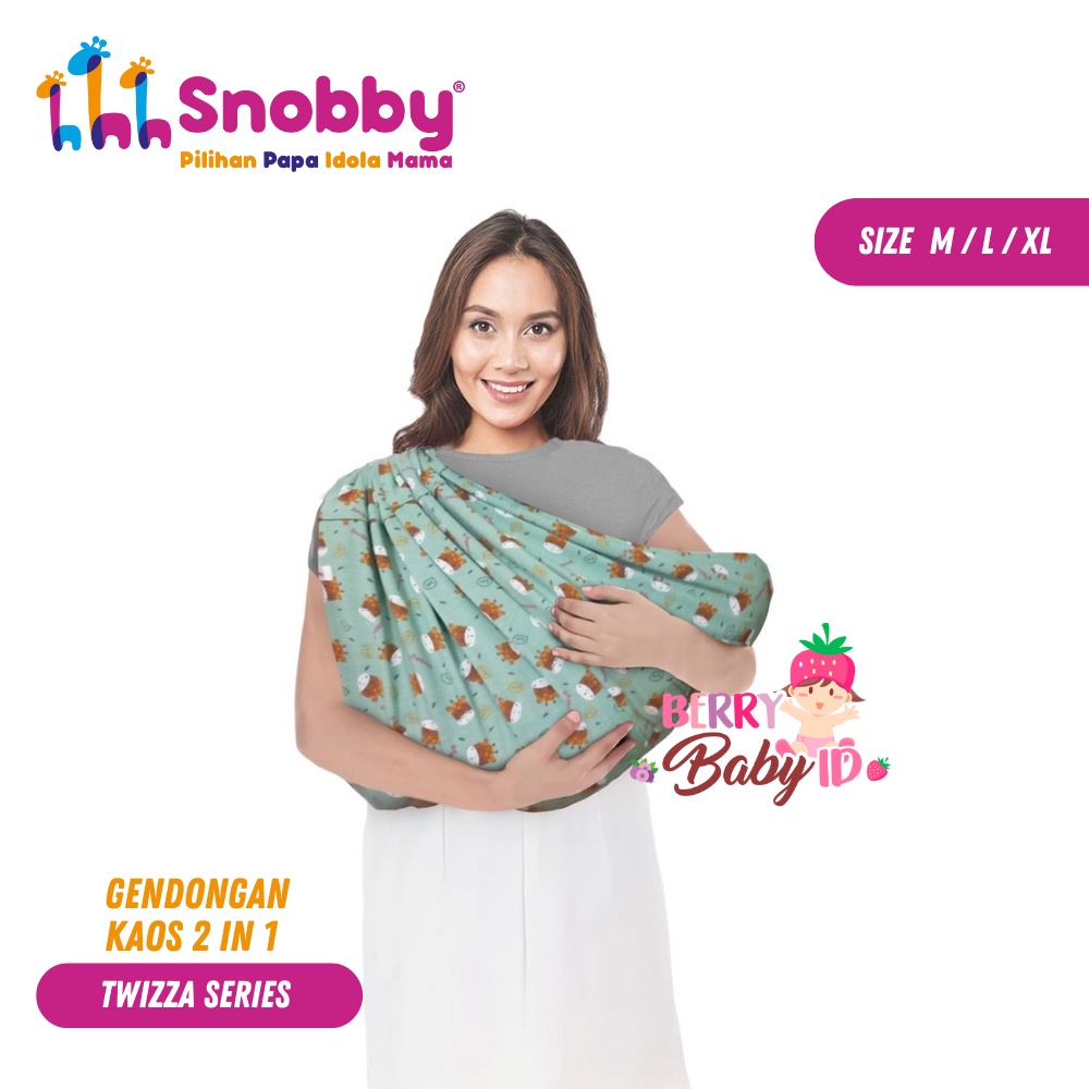 Snobby Gendongan Kaos 2-in-1 Print Baby Sling Gendongan Samping Bayi Berry Mart