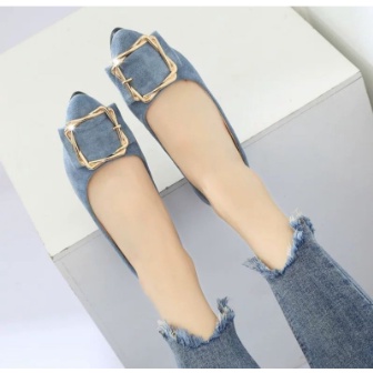 ALTEMAID  flat shoes pastel gold aksen