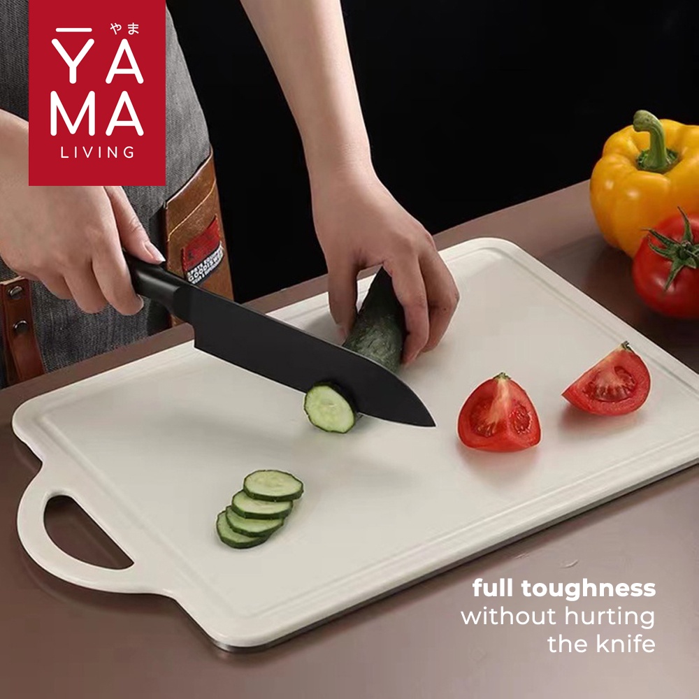 YAMA FUZI 2in1 Stainless Steel 304 Premium Cutting Chopping Board Talenan 2 Sisi Anti Bakteri Jamur Higienis