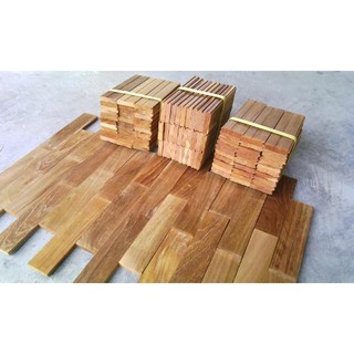 Floor Lantai Kayu Parket Asli Jati Perhutani - Parquet Solid Teak Grade B