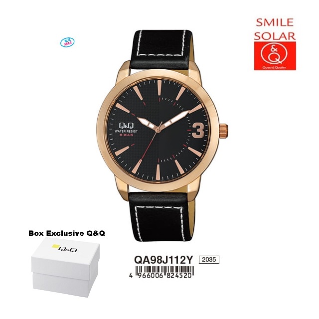 Jam Tangan Pria Stylist Casual Kulit Leather Analog Original Q&amp;Q QnQ QQ QA98 QB22 Series