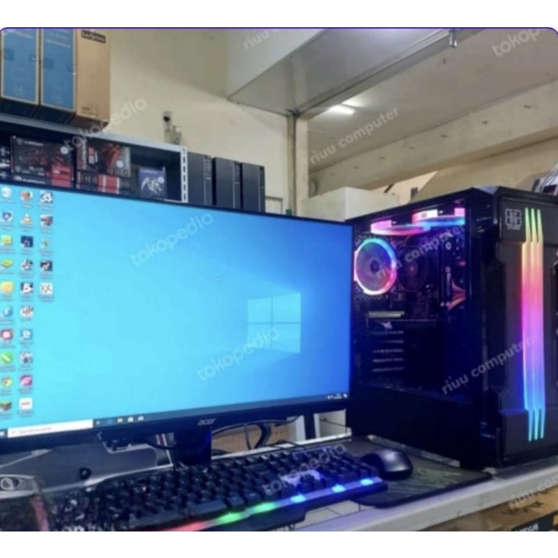 PC Gaming Editing core i7 Ram 16 gb Ssd 240 gb monitor 24 in full set