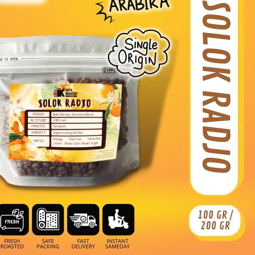 

✯ Biji Kopi Arabika Solok Radjo Premium 250gr kieta coffee ♩