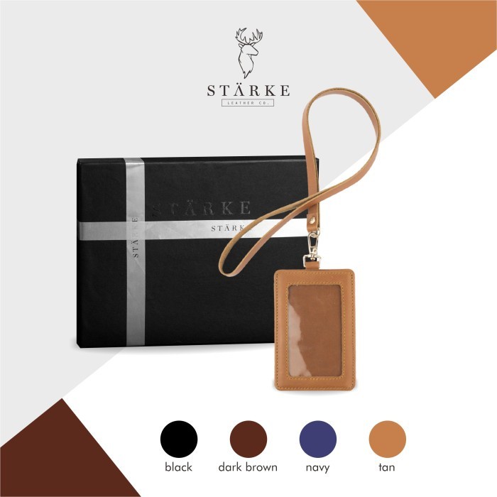 

Lanyard Kulit Id Card Holder Kulit Name Tag Kulit Hustle Hog Tan Star Seller
