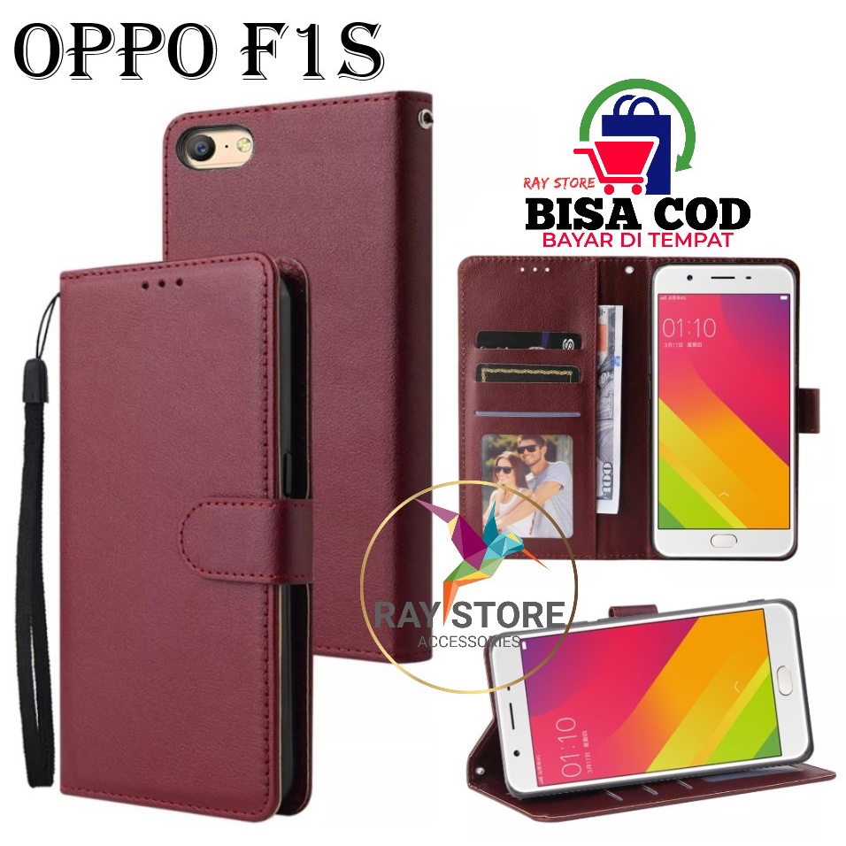 OPPO F1S/A59 FLIP LEATHER CASE PREMIUM-FLIP WALLET CASE UNTUK OPPO F1S/A59 CASING FLIP CASE