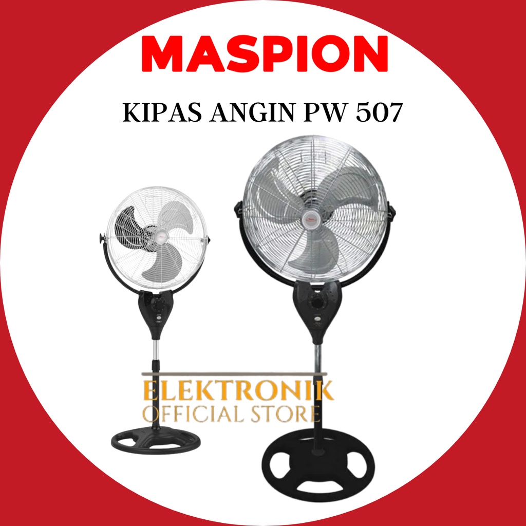 MASPION KIPAS ANGIN BESI PW 507 KIPAS STANDFAN/PW507/PW-507/PW507STAND FAN/100%ORIGINAL/GARANSIRESMI