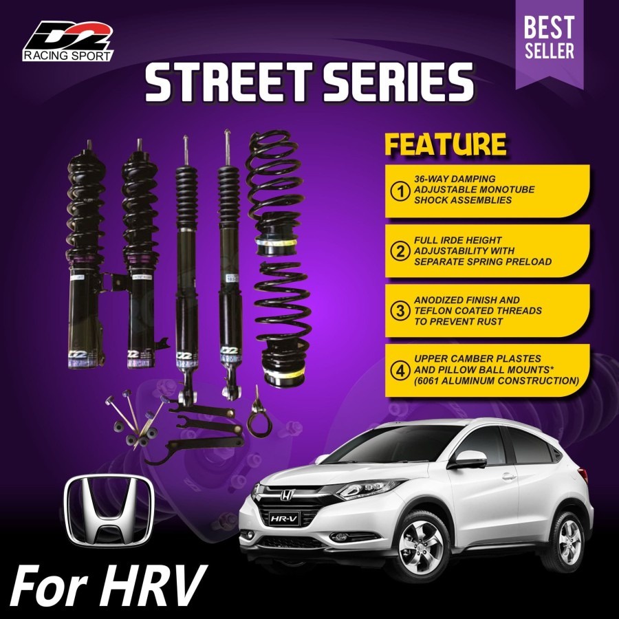 Aksesoris Suspensi Shockbreaker Coilover Untuk Harian D2 Racing STREET Coilover H. HRV