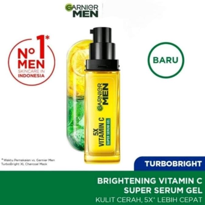 Terbaru Garnier Men Turbo Bright 5X Vitamin C Super Serum Gel 30 ML Murah