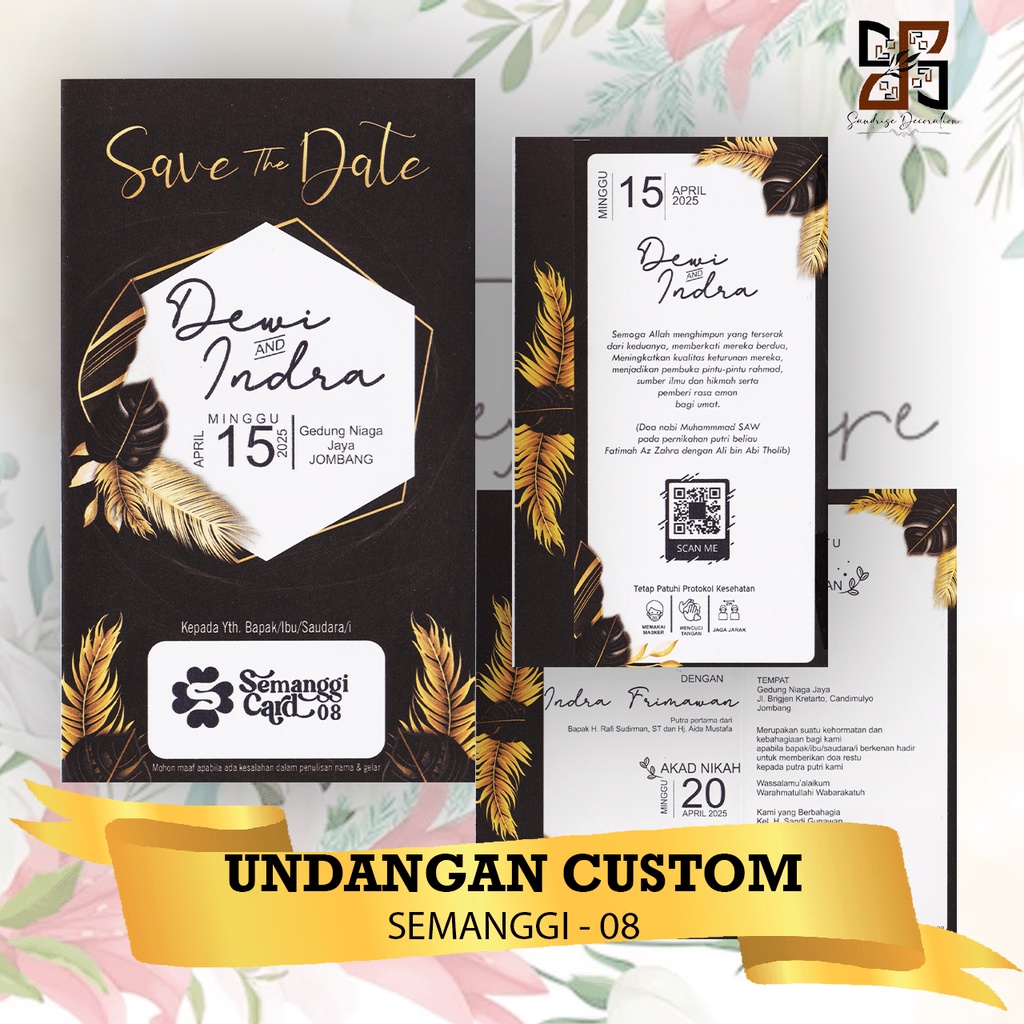 Sandrise - Semanggi 08 | Cetak Undangan Pernikahan Custom Kekinian, Rustic, Murah