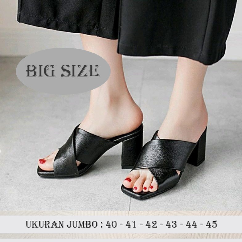 CHELSEA X ZAGIB | Sandal Wanita Asli Kulit Big Size Heels Pesta Pengantin Cewe Ukuran Besar Jumbo 40-45