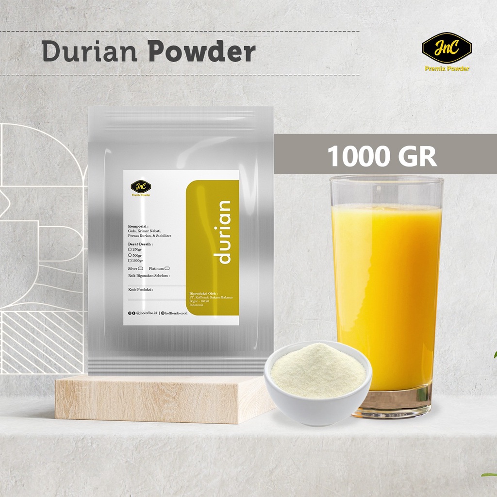 JnC Durian Silver Powder 1KG I Bubuk minuman Durian