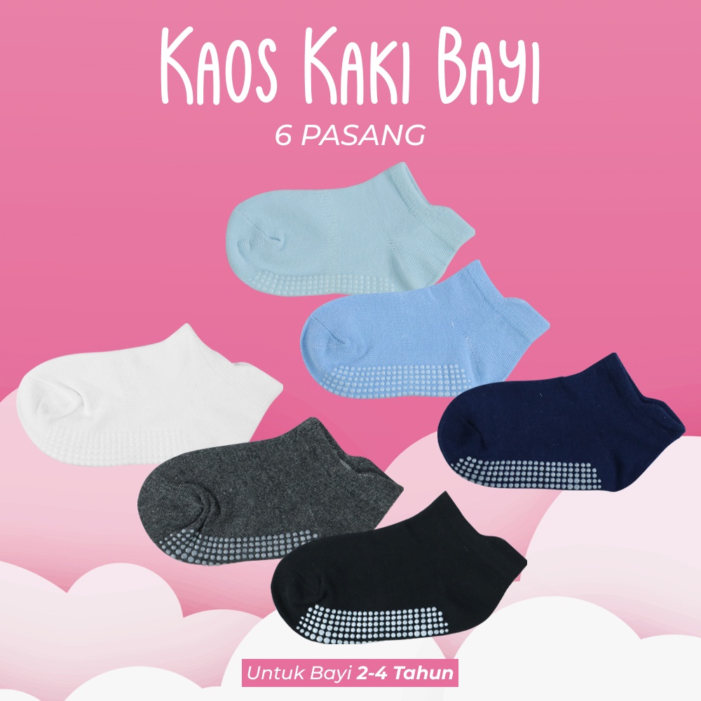 Kaos Kaki Bayi 2-4 Tahun 6 Pasang - SM-0928 - Multi-Color