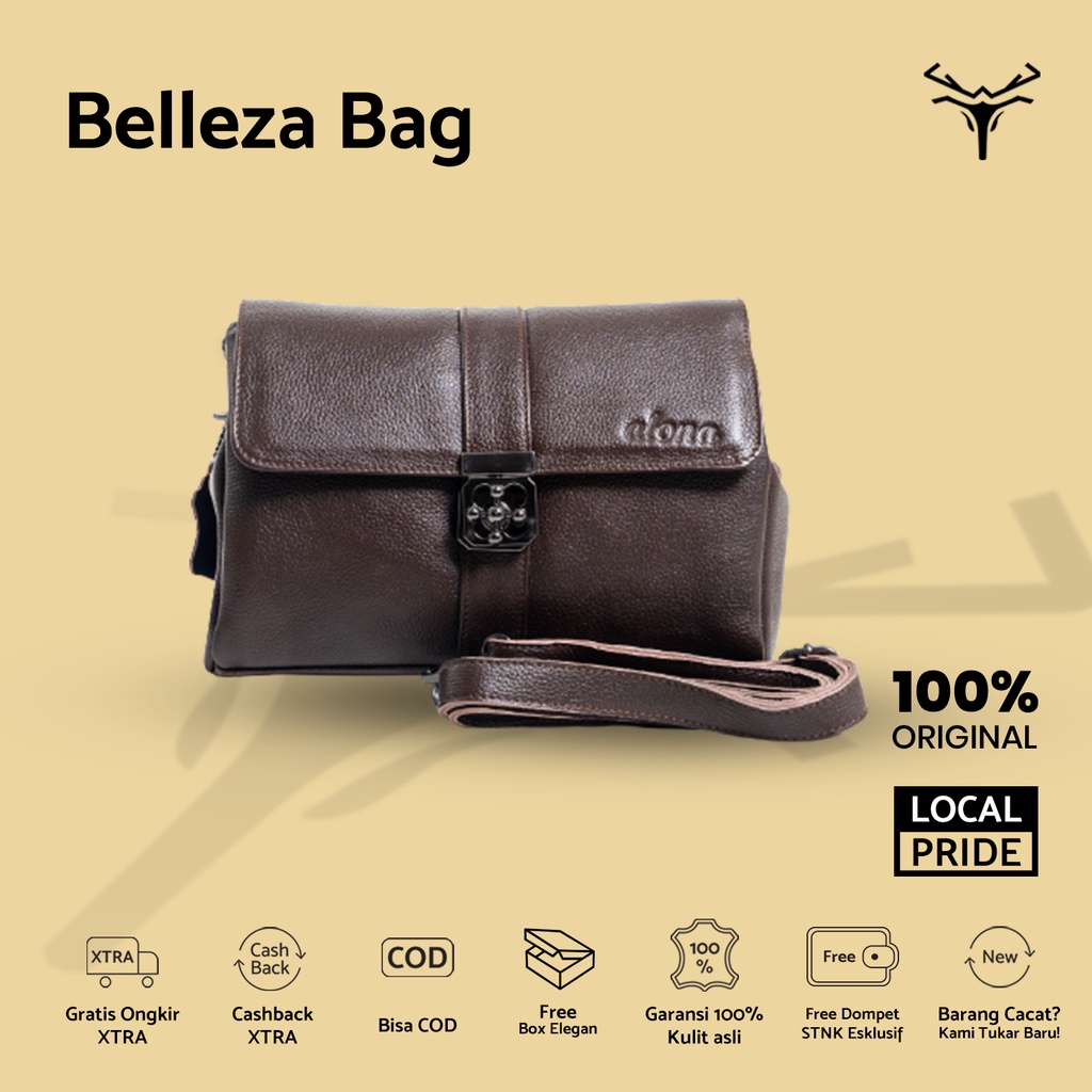 Tas Kulit | Belleza Bag | Belleza | Tas | Bag | Sling Bag | Tas Bahu Wanita | Tas Fashion | Tas Kuli