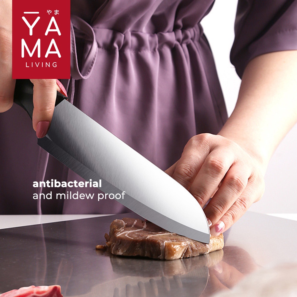 YAMA FUZI 2in1 Stainless Steel 304 Premium Cutting Chopping Board Talenan 2 Sisi Anti Bakteri Jamur Higienis