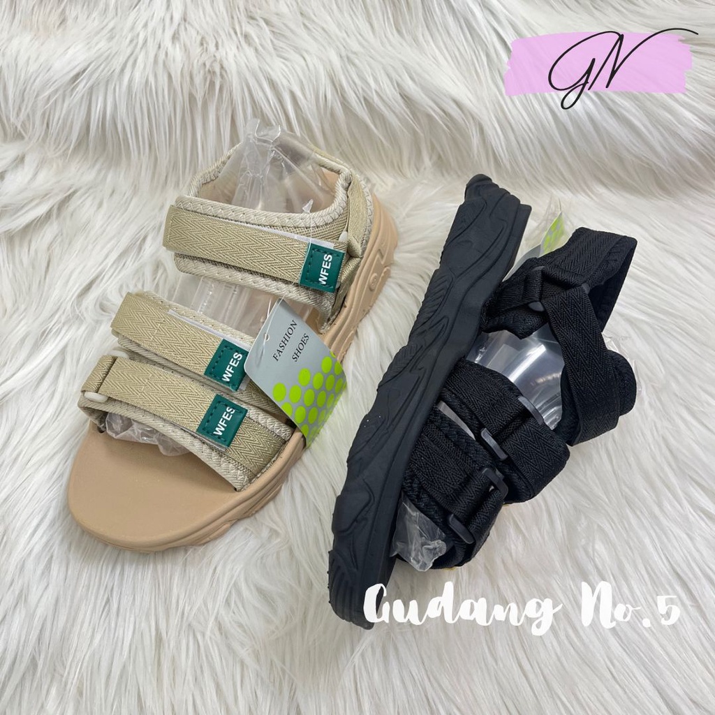 GN-6625-1 &amp; 3 Sandal Gunung Fashion Tali Model Strap Dua Tali Belakang Import PVC