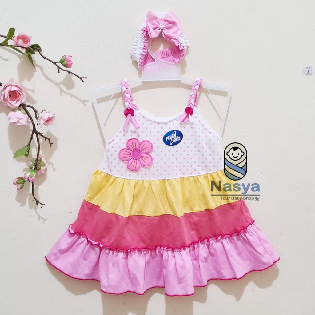 [P-029A] Baju Bayi / Dress Bayi Perempuan 0-6 bulan Motif Lucu (bonus Bandana) motif bunga