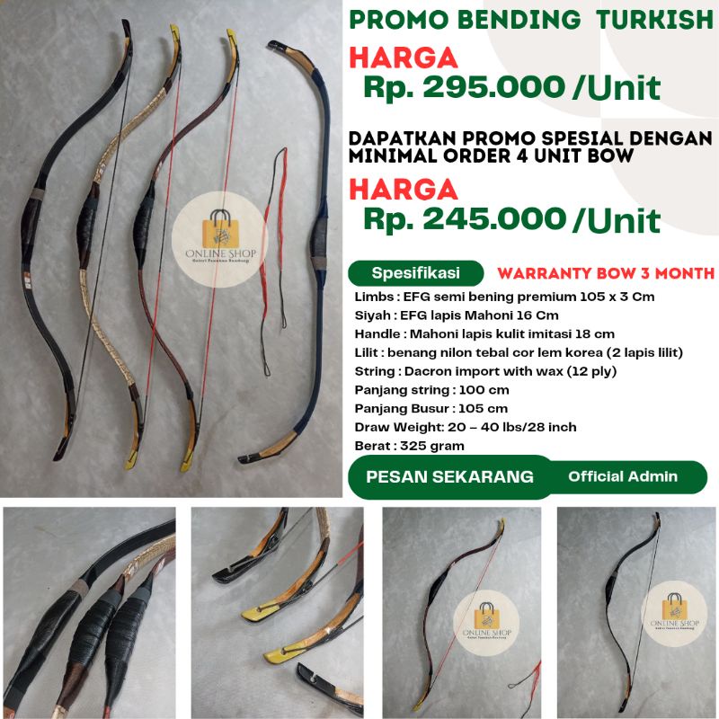 Busur Panah Tradisional Horsebow Bending Turkish EFG Import