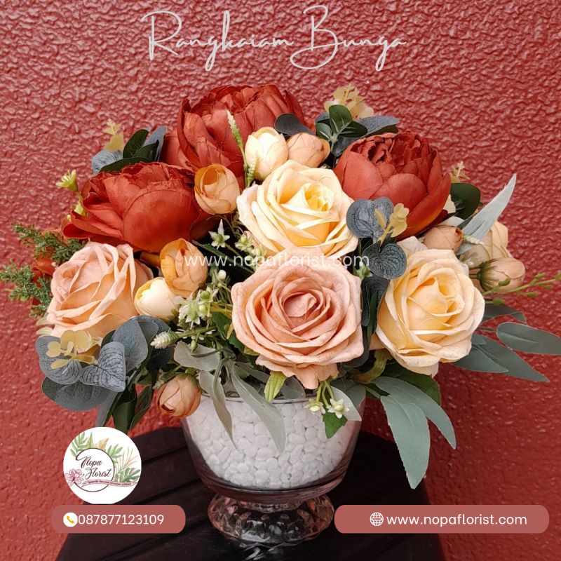rangkaian bunga meja tamu /rangkaian bunga cantik