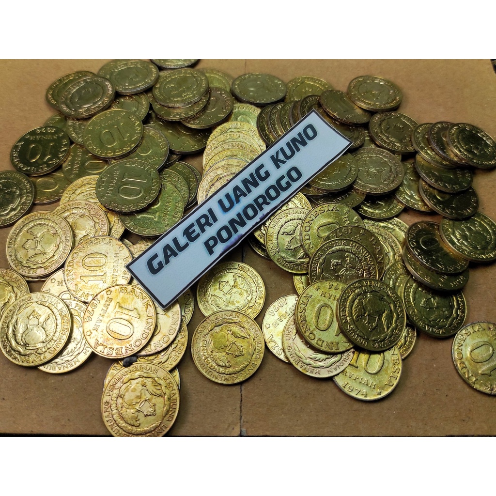 10 rupiah tabanas kuning  1974 #ori