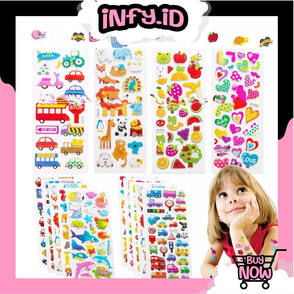 

INFY - STIKER ANAK 3D/ STIKER TIMBUL RANDOM Stiker 3D motif karakter S057