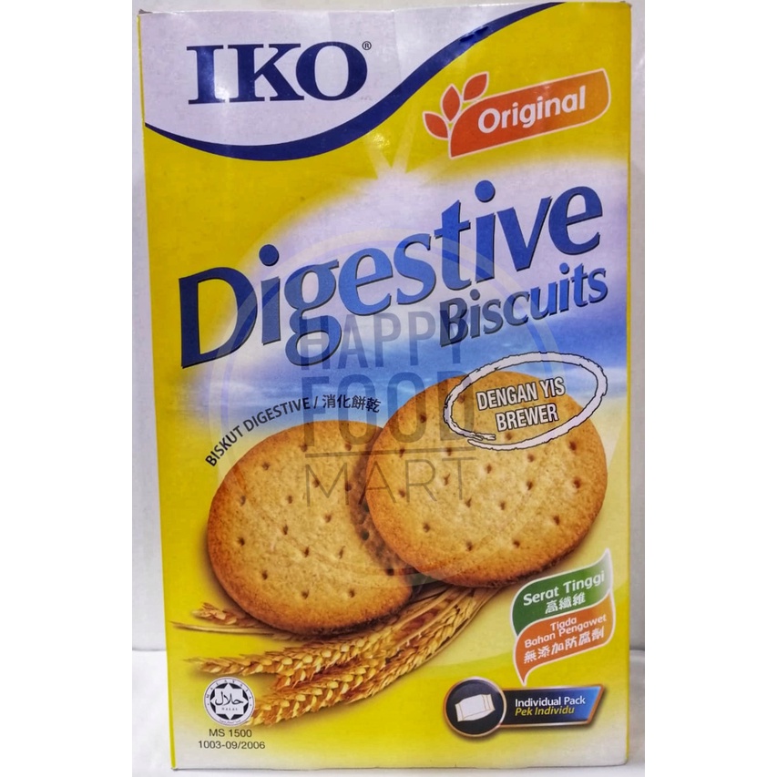 

[HALAL] IKO DIGESTIVE BISCUITS ORIGINAL/BISKUIT TANPA PENGAWET/CEMILAN TINGGI SERAT/ROTI KERING HIGH FIBRE/MCVITIES