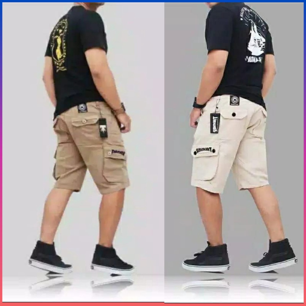 YANG TERMURAH Celana Cargo pendek pria thrasher 27-38 celana kimpul pendek thrasher original