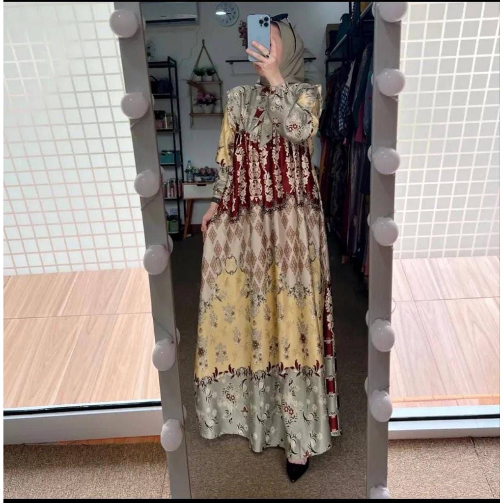 Dress Gamis Raina Baju Wanita Busui Maxmara Lux Silk