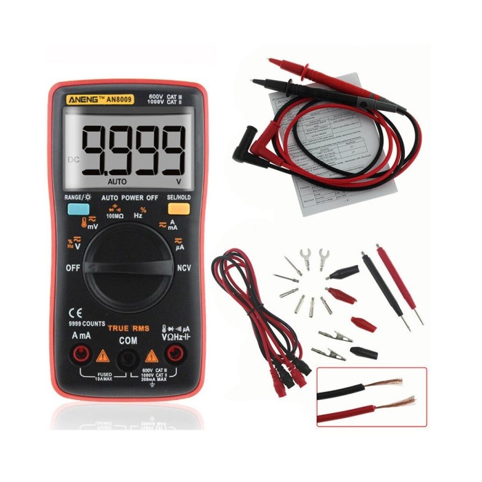 Terlaris Dfz14 Aneng An8009 True Rms Ncv Digital Multimeter 9999 Hitungan B