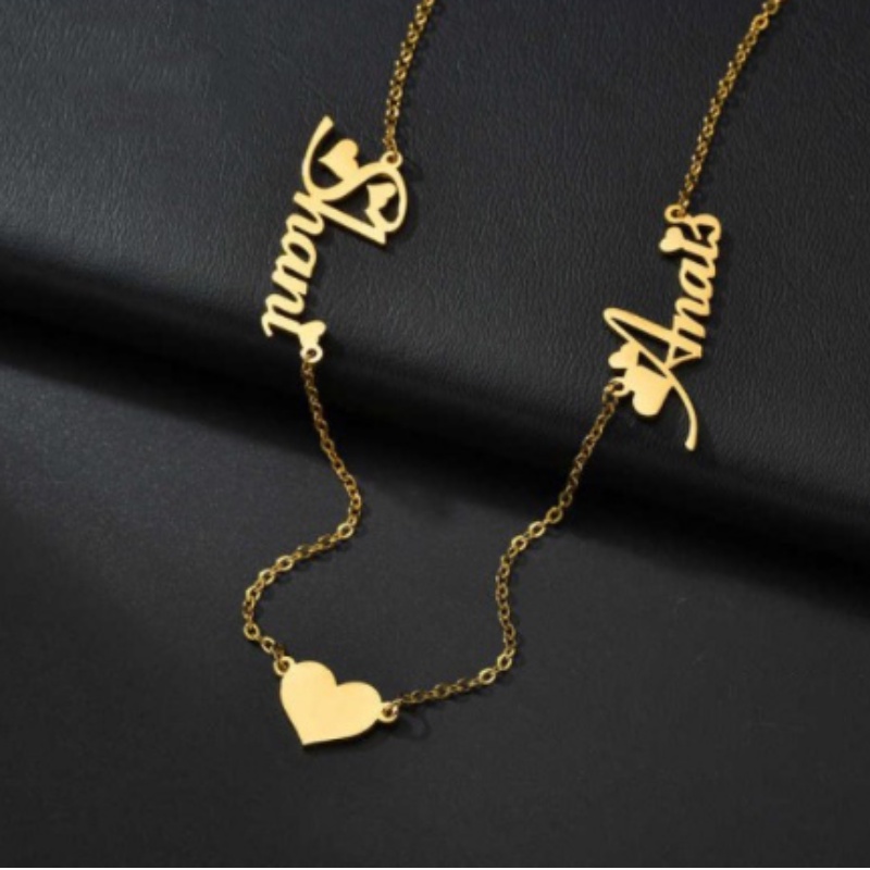 PERSONALIZED COUPLE NECKLACE / TITANIUM KALUNG NAMA CUSTOME / KADO VALENTINE KALUNG TITANIUM COUPLE 