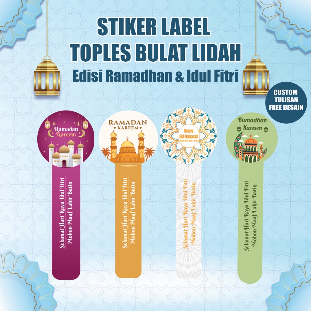 

STIKER TOPLES PARCEL HAMPERS GOODIE BAG IDUL FITRI LEBARAN BENTUK BULAT