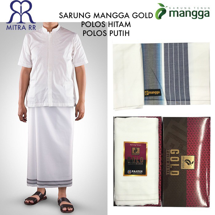 Sarung Mangga Gold | Hitam Polos Putih Polos - Satuan / Grosir