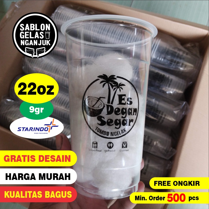 Sablon Gelas Cup 22oz  Starindo Tebal minim 500 pcs