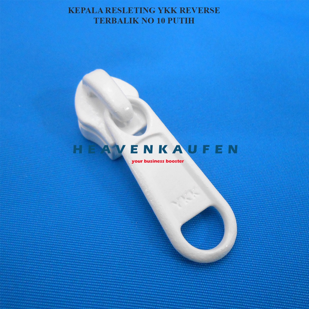 Kepala Rssleting YKK Reverse Terbalik No 10 Warna Putih