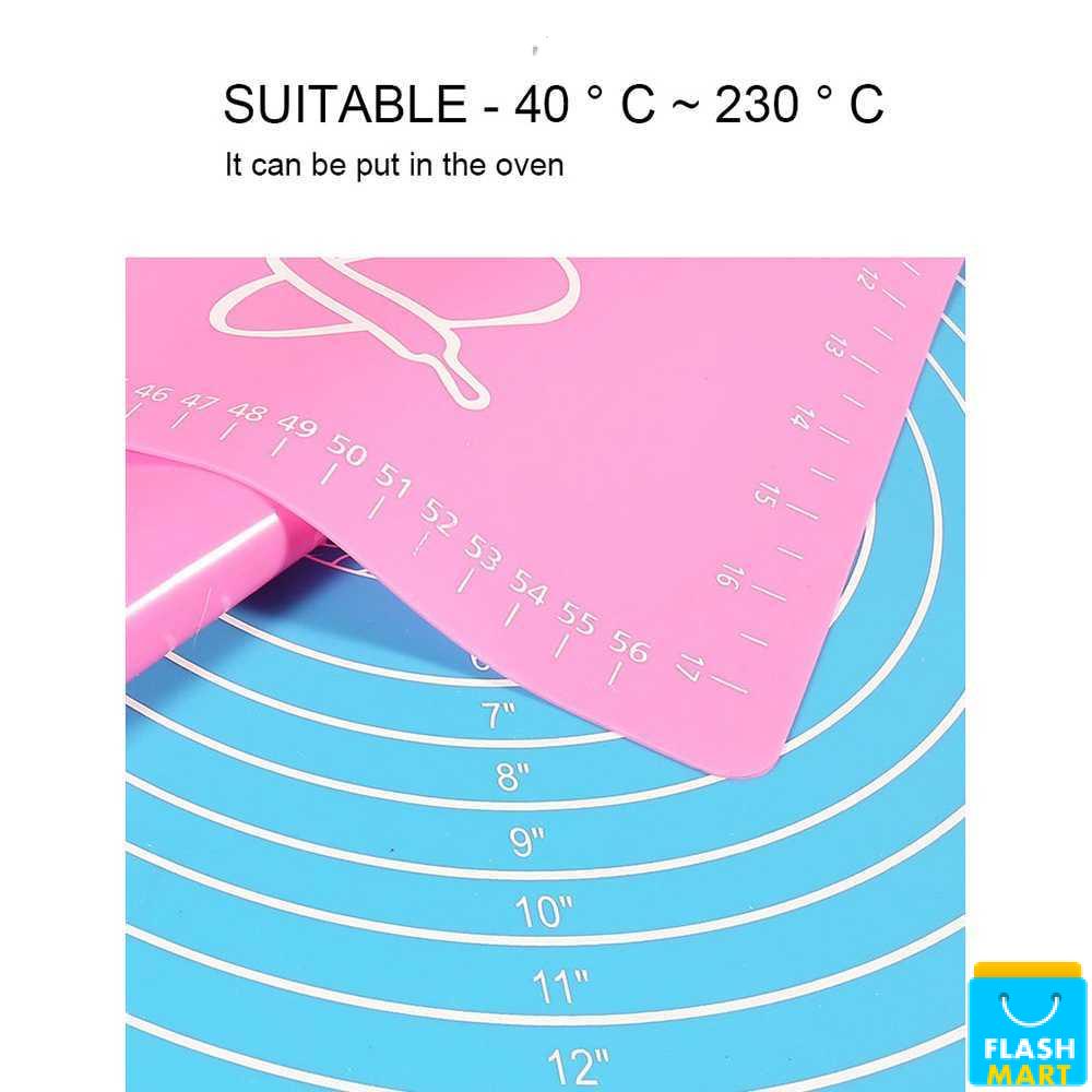 Flashmart Mat Alas Adonan Kue Fondant Silikon 50 x 40 cm - JJ3873