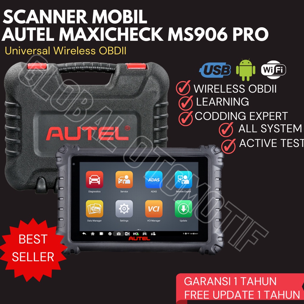 Scanner Mobil Universal AUTEL MaxiSys MS906Pro - Scaner Mobil AUTEL OBD 2 Diagnostik Scan Tool Terle