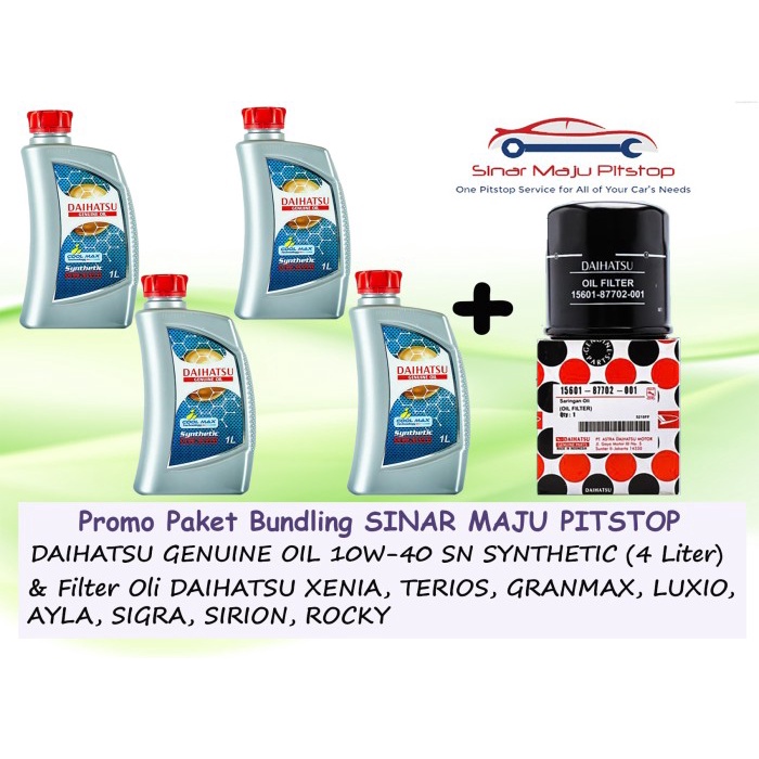 DAIHATSU 10W-40 SN 4 L & Filter Oli Mobil XENIA TERIOS GRANMAX LUXIO ORIGINAL