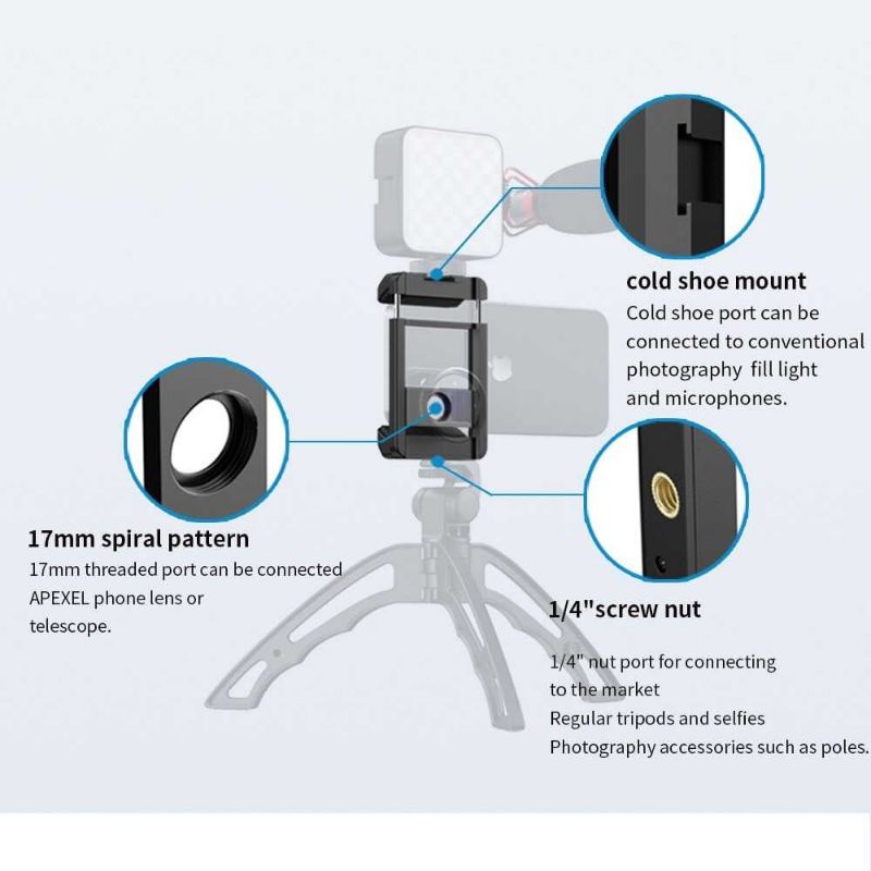 APEXEL Klip Smartphone Multifungsi Holder for Lens Telescope 95mm - APL-F001