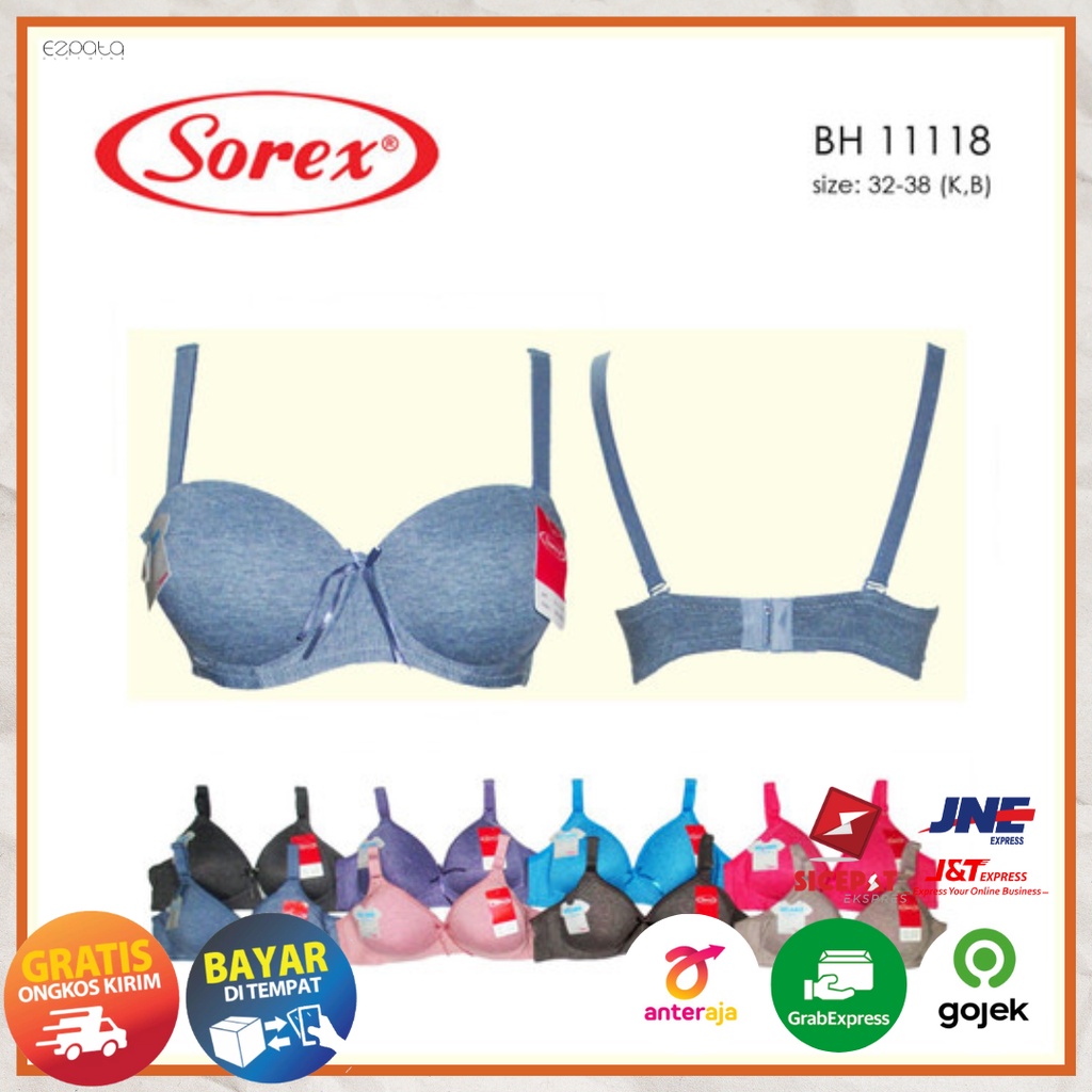 BH Sorex Bra Wanita Sporty Busa Kawat Polos Pita 1118 Ukuran 32 34 Harga Grosir Termurah