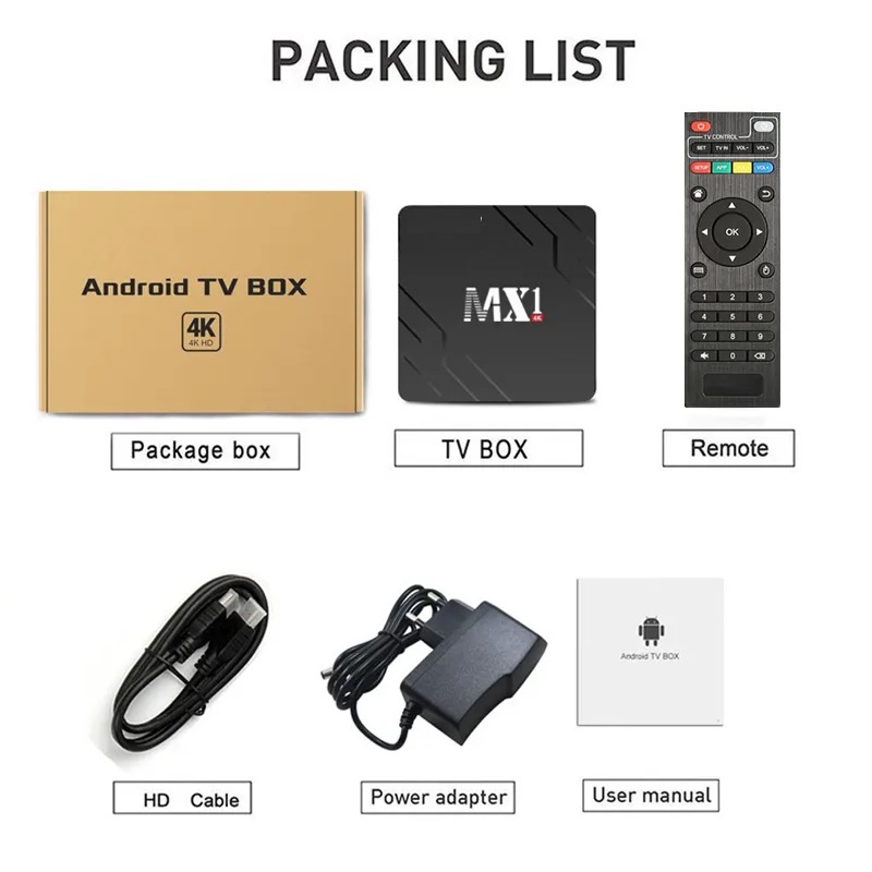 MX1 - Android 9.0 Smart TV Box 4K UHD - RAM 2GB ROM 16GB - Android TV Box Terbaru dan EKONOMIS