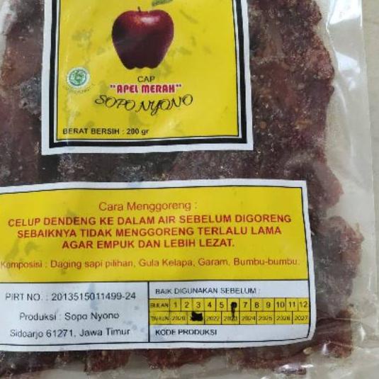 

❉ Dendeng Sapi cap APEL MERAH 200 gr ♠