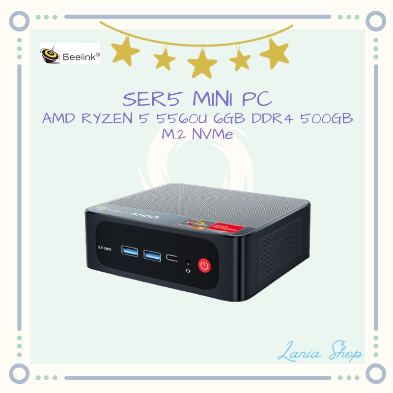 BEELINK SER5 - AMD RYZEN 5 5560U MINI PC 16GB DDR4 500GB M.2 NVMe