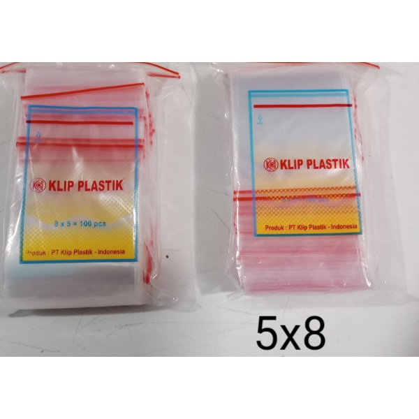 Klip Plastik Top Quality bening 5x8 / 8X5 Bening Transparant 100 lbr