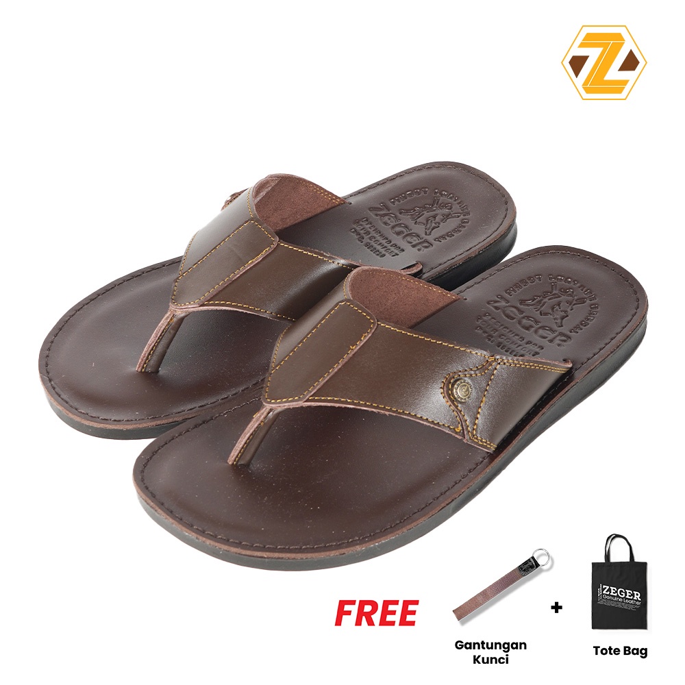 ZEGER Sandal Kulit Pria Jepit - TM 403
