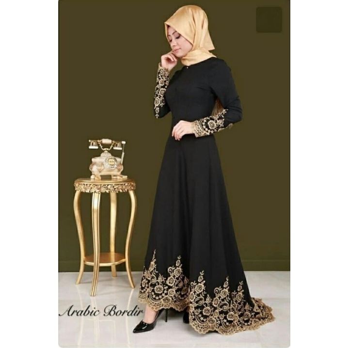 Arabix Maxi Turkey Maxy Turqi 2 Maxy Gamis Jumbo Jersey Motif Bordir xxxl Ld 130cm Arabian Abaya Gamis Lebaran Remaja Muslimah Terbaru Seragaman Pengajian Murah Dress Wanita Muslimah Syar'i Gamis Polos Tebal Premium Warna Hitam