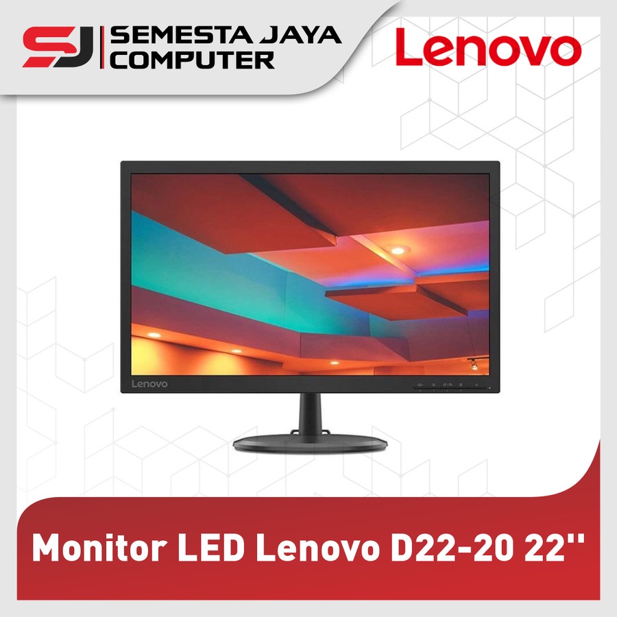 Monitor LED Lenovo D22-20 D2220 22&quot; 1080p 75Hz VGA HDMI