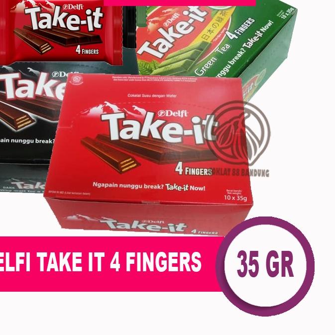 

✹ Delfi Take It 35gr Box Isi 10 pcs Cokelat - TakeIt Green Tea Matcha Coklat 10 X 35 gram ➩