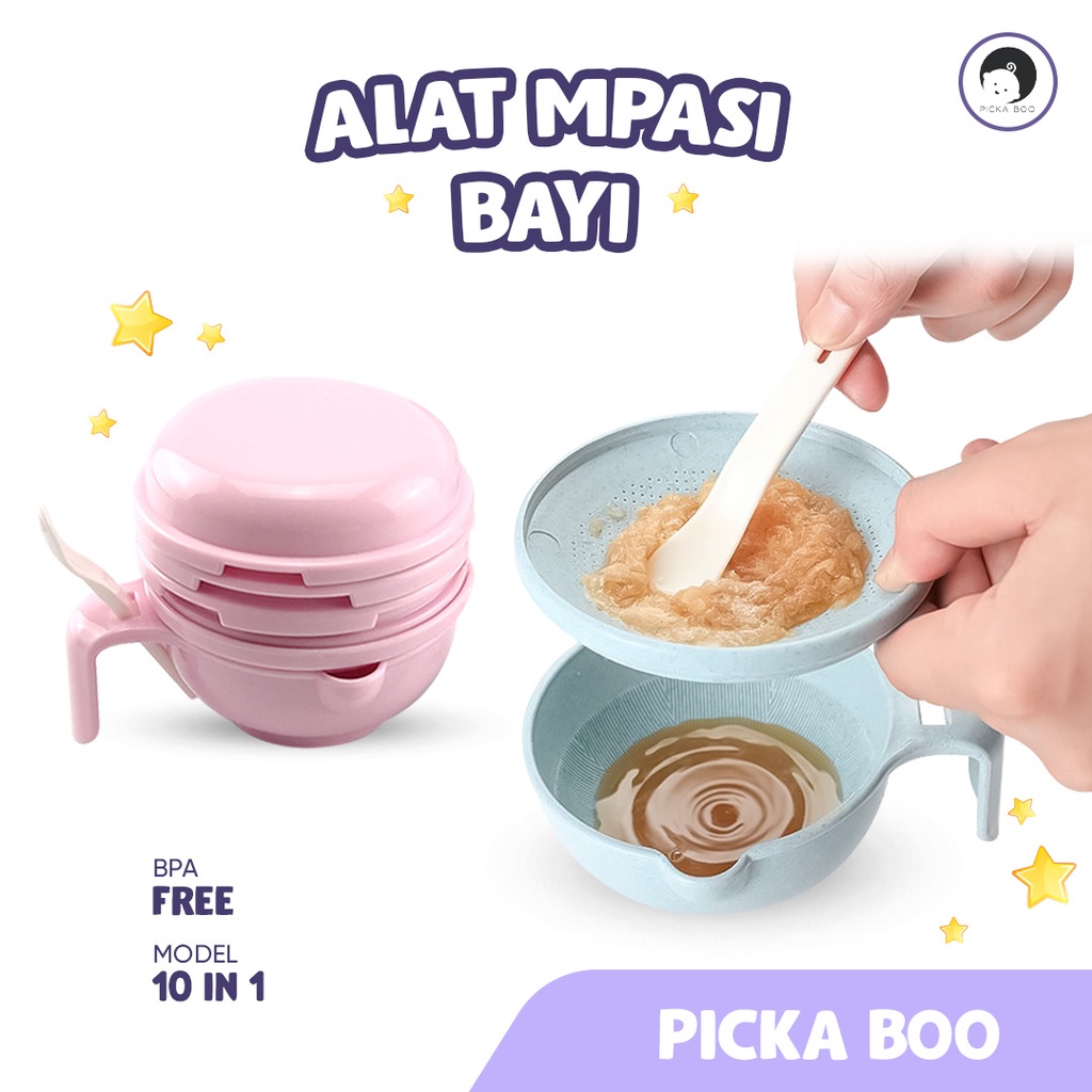 PICKA BOO Food Masher Grinder Bowl Mangkok Penghalus Pelumat Pembuat Makanan MPASI Bayi Food Maker Grinding BPA FREE