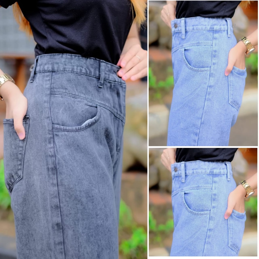 alvan.id Denim Kulot/Celana Panjang Wanita /Celana Jeans/High Waist Jeans