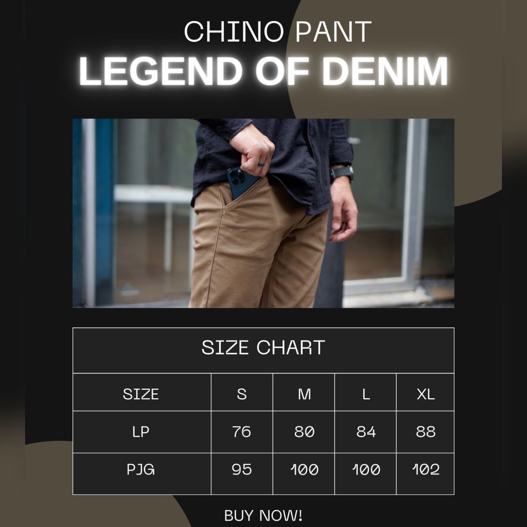 Legend Of Denim Celana Chino Panjang Stretch Abu pria celana chino warna Dark Grey LOD seri CNS006